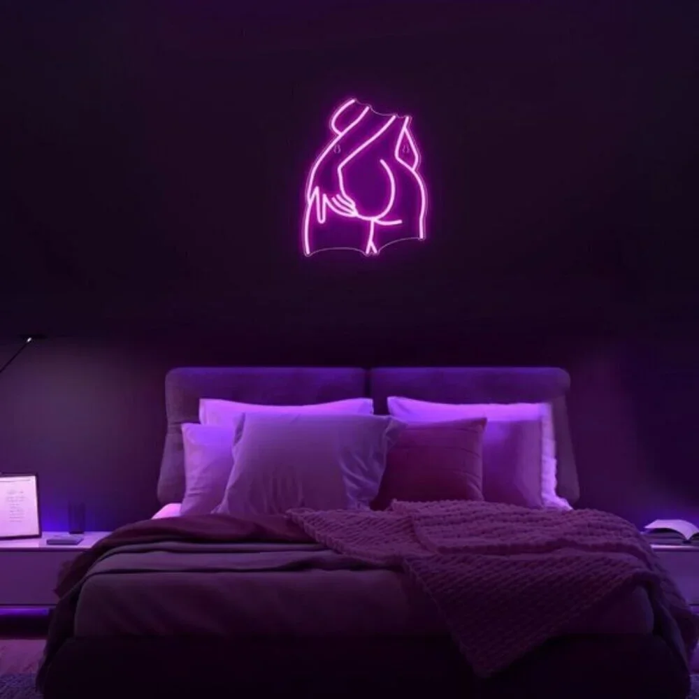 Lady Neon Pink LED Lady Back Neon Signs for Wall Decor for Bedroom, Party, Bar,